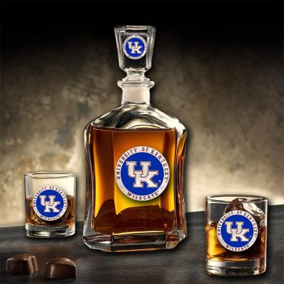 University of Kentucky - Capitol Decanter with 2 Double Old Fashioned Glasses in Chest