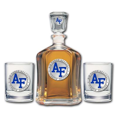 US Air Force Academy - Capitol Decanter with 2 Double Old Fashioned Glasses