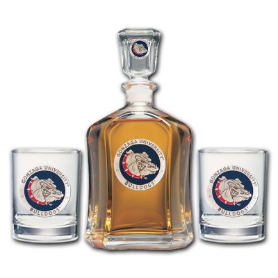 Gonzaga University Bulldogs - Capitol Decanter with 2 Double Old Fashioned Glasses