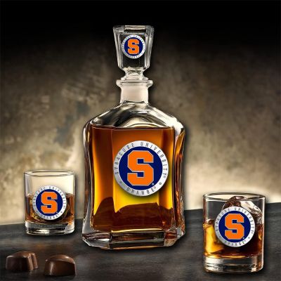Syracuse University Orange - Capitol Decanter with 2 Double Old Fashioned Glasses in Chest