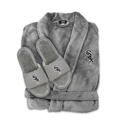 Chicago White Sox Faux Fur Slide Sandals & Robe Bundle