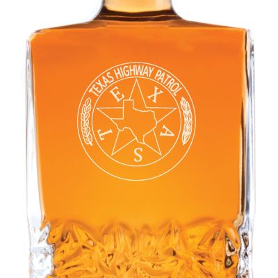 Custom Engraved Police Badges  - Personalized Excalibur Decanter Set - Texas Highway Patrol Badge