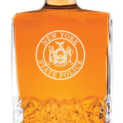 Custom Engraved Police Badges  - Personalized Excalibur Decanter Set - New York State Police Patch