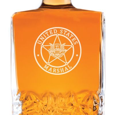 Custom Engraved Police Badges  - Personalized Excalibur Decanter Set - United States Marshal Badge