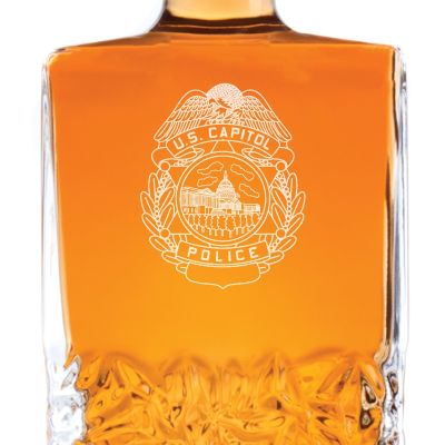 Custom Engraved Police Badges  - Personalized Excalibur Decanter Set - US Capitol Police Badge