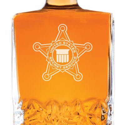 Custom Engraved Police Badges  - Personalized Excalibur Decanter Set - United States Secret Service Badge