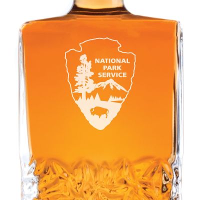 Custom Engraved Police Badges  - Personalized Excalibur Decanter Set - National Park Service Patch