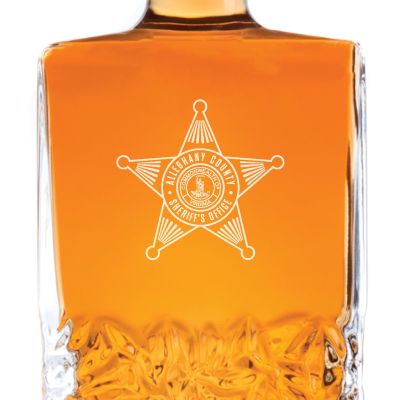 Custom Engraved Police Badges  - Personalized Excalibur Decanter Set - Alleghany County VA Sheriff's Office