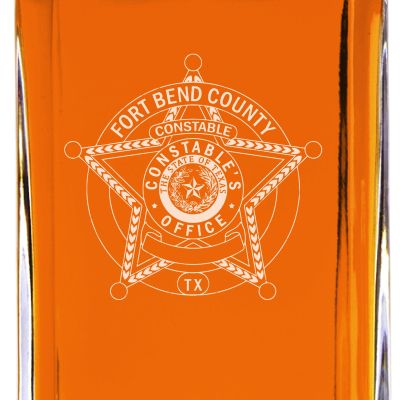 Custom Engraved - Police Badges - Classic Personalized Whiskey Decanter Set - Fort Bend TX Constable's Office Badge