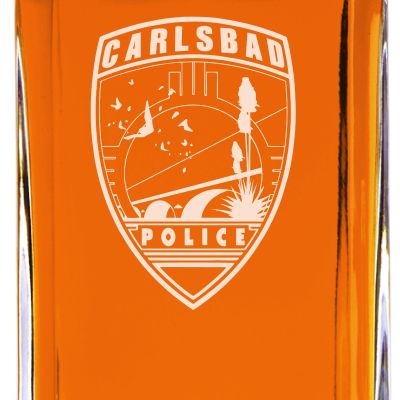 Custom Engraved - Police Badges - Classic Personalized Whiskey Decanter Set - Carlsbad NM Police Patch