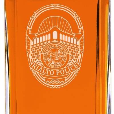 Custom Engraved - Police Badges - Classic Personalized Whiskey Decanter Set - Rialto CA Police Badge