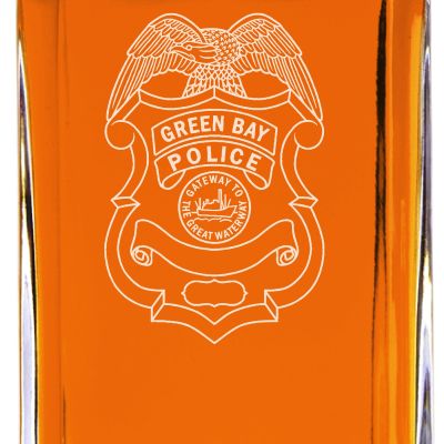 Custom Engraved - Police Badges - Classic Personalized Whiskey Decanter Set - Green Bay WI Police Badge