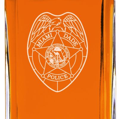 Custom Engraved - Police Badges - Classic Personalized Whiskey Decanter Set - Miami-Dade Police Badge
