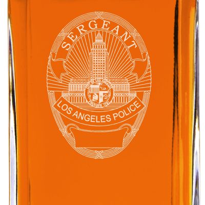 Custom Engraved - Police Badges - Classic Personalized Whiskey Decanter Set - LA Sergeant Police Badge
