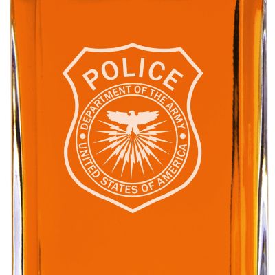 Custom Engraved - Police Badges - Classic Personalized Whiskey Decanter Set - Dept. of the Army Police Badge