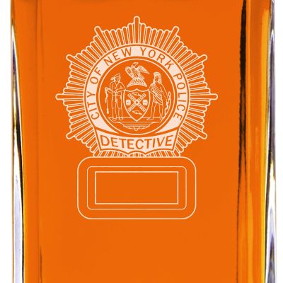 Custom Engraved - Police Badges - Classic Personalized Whiskey Decanter Set - City of New York Police Detective Badge