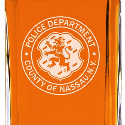 Custom Engraved - Police Badges - Classic Personalized Whiskey Decanter Set - Police Dept County of Nassau NY Patch