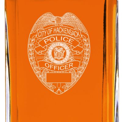Custom Engraved - Police Badges - Classic Personalized Whiskey Decanter Set - Hackensack NJ Police Badge