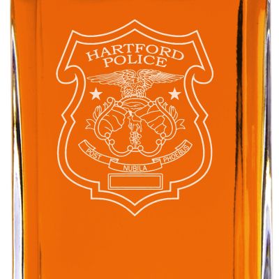 Custom Engraved - Police Badges - Classic Personalized Whiskey Decanter Set - Hartford CT Police Badge