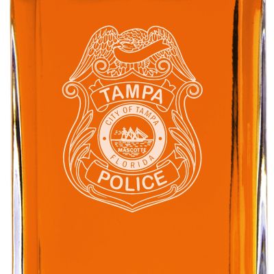 Custom Engraved - Police Badges - Classic Personalized Whiskey Decanter Set - Tampa Police Badge