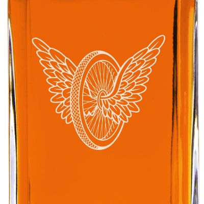 Custom Engraved - Police Badges - Classic Personalized Whiskey Decanter Set - Winged Wheel