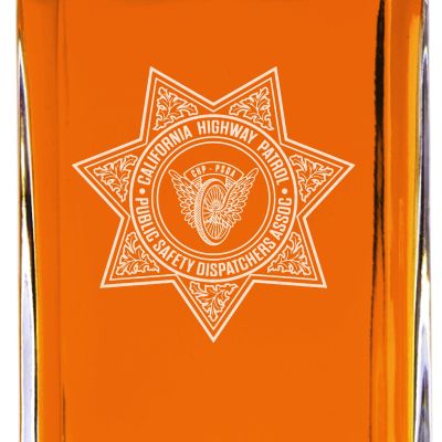 Custom Engraved - Police Badges - Classic Personalized Whiskey Decanter Set - CHP-PSDA Badge