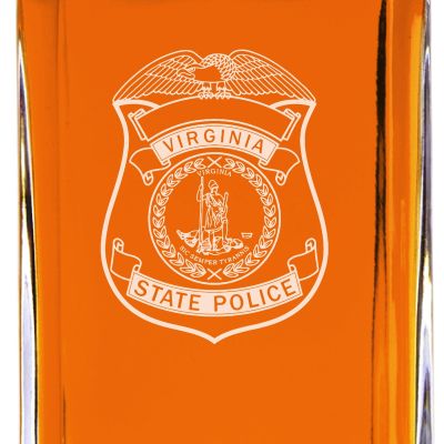 Custom Engraved - Police Badges - Classic Personalized Whiskey Decanter Set - Virginia State Police Badge