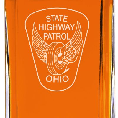 Custom Engraved - Police Badges - Classic Personalized Whiskey Decanter Set - Ohio State Highway Patrol Patch