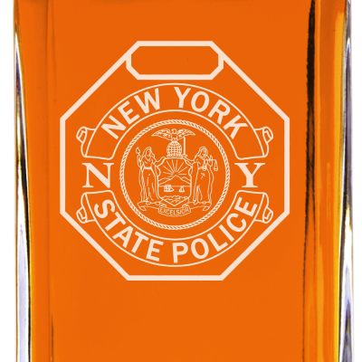 Custom Engraved - Police Badges - Classic Personalized Whiskey Decanter Set - New York State Police Badge