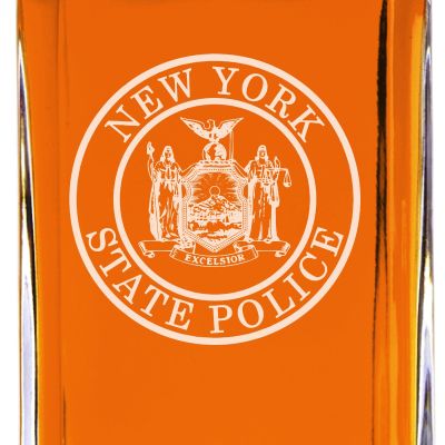 Custom Engraved - Police Badges - Classic Personalized Whiskey Decanter Set - New York State Police Patch