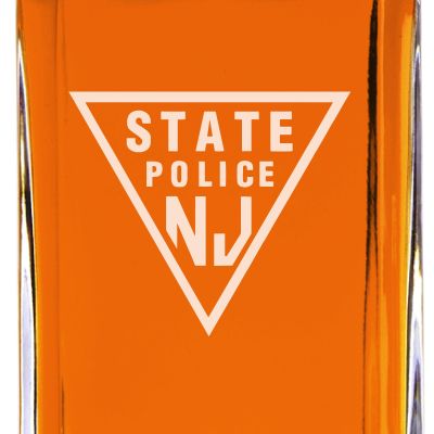 Custom Engraved - Police Badges - Classic Personalized Whiskey Decanter Set - New Jersey State Police Patch
