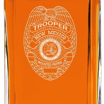 Custom Engraved - Police Badges - Classic Personalized Whiskey Decanter Set - New Mexico Mounted Patrol Badge