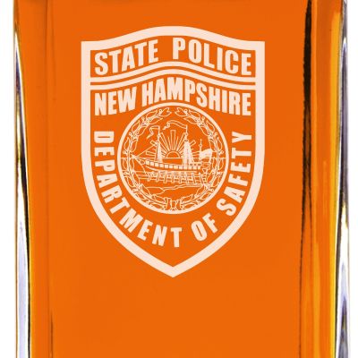 Custom Engraved - Police Badges - Classic Personalized Whiskey Decanter Set - State Police New Hampshire Patch
