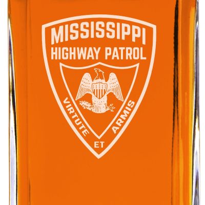 Custom Engraved - Police Badges - Classic Personalized Whiskey Decanter Set - Mississippi Highway Patrol Patch