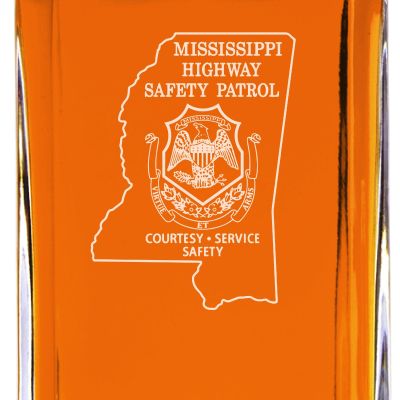Custom Engraved - Police Badges - Classic Personalized Whiskey Decanter Set - Mississippi Highway Safety Patrol Patch