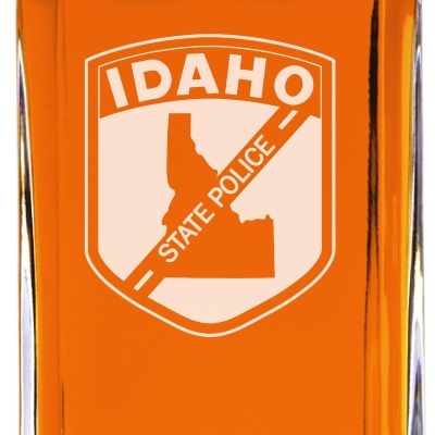Custom Engraved - Police Badges - Classic Personalized Whiskey Decanter Set - Idaho State Police Patch