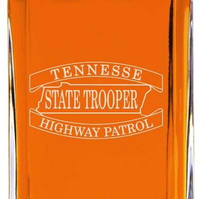 Custom Engraved - Police Badges - Classic Personalized Whiskey Decanter Set - Tennessee State Trooper Highway Patrol Patch