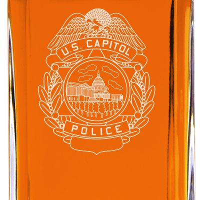 Custom Engraved - Police Badges - Classic Personalized Whiskey Decanter Set - US Capitol Police Badge