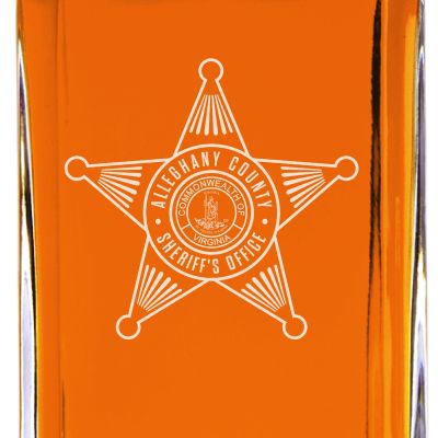 Custom Engraved - Police Badges - Classic Personalized Whiskey Decanter Set - Alleghany County VA Sheriff's Office