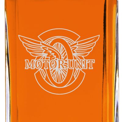 Custom Engraved - Police Badges - Classic Personalized Whiskey Decanter Set - Blank Winged Wheel Motor Unit