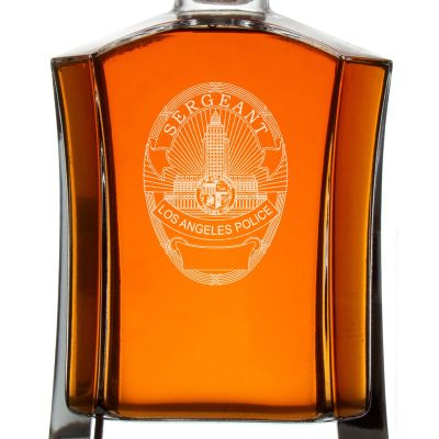 Custom Engraved Police Badges  - Custom Crown Decanter Set - LA Sergeant Police Badge