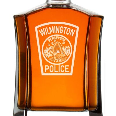 Custom Engraved Police Badges  - Custom Crown Decanter Set - Wilmington Police Patch