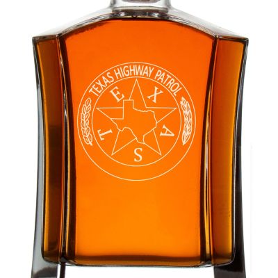 Custom Engraved Police Badges  - Custom Crown Decanter Set - Texas Highway Patrol Badge