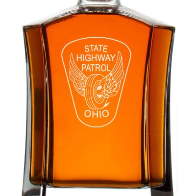 Custom Engraved Police Badges  - Custom Crown Decanter Set - Ohio State Highway Patrol Patch