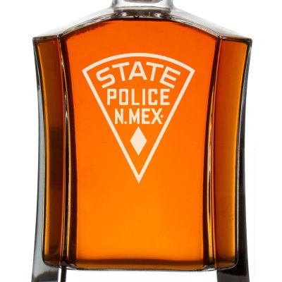 Custom Engraved Police Badges  - Custom Crown Decanter Set - State Police New Mexico Patch