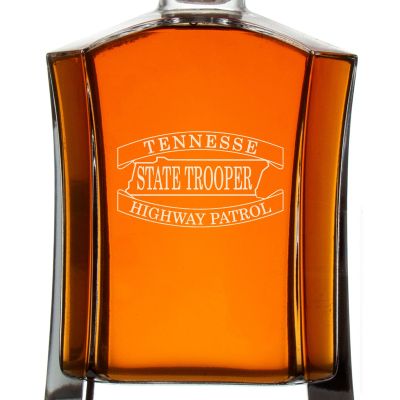 Custom Engraved Police Badges  - Custom Crown Decanter Set - Tennessee State Trooper Highway Patrol Patch
