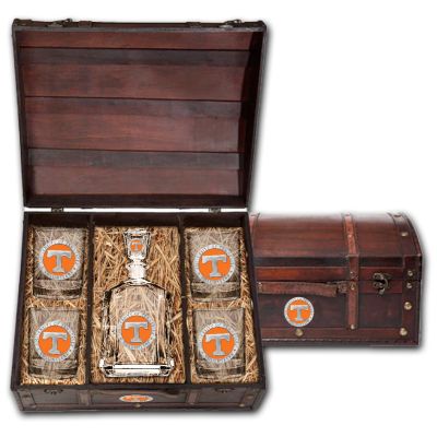 University of Tennessee Volunteers - Capitol Decanter with 4 Double Old Fashioned Glasses in Chest