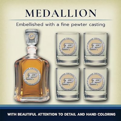 Purdue University Boilermakers - Capitol Decanter with 4 Double Old Fashioned Glasses in Chest