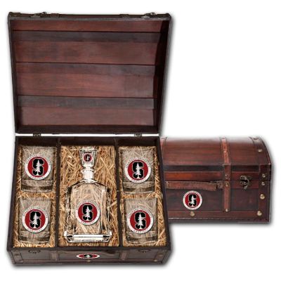 Stanford University Cardinals - Capitol Decanter with 4 Double Old Fashioned Glasses in Chest