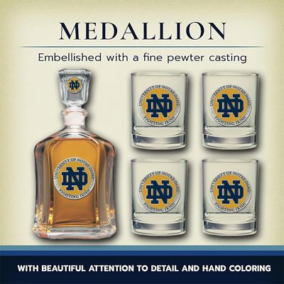 Notre Dame Fighting Irish - Capitol Decanter with 4 Double Old Fashioned Glasses in Chest